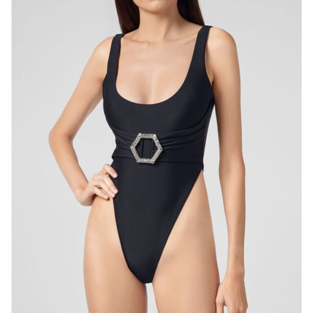 Philipp Plein Black One-Piece with Silver Accent - Picture 3 of 6